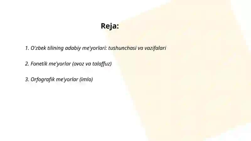 O'zbek tilining adabiy me'yorlari 2