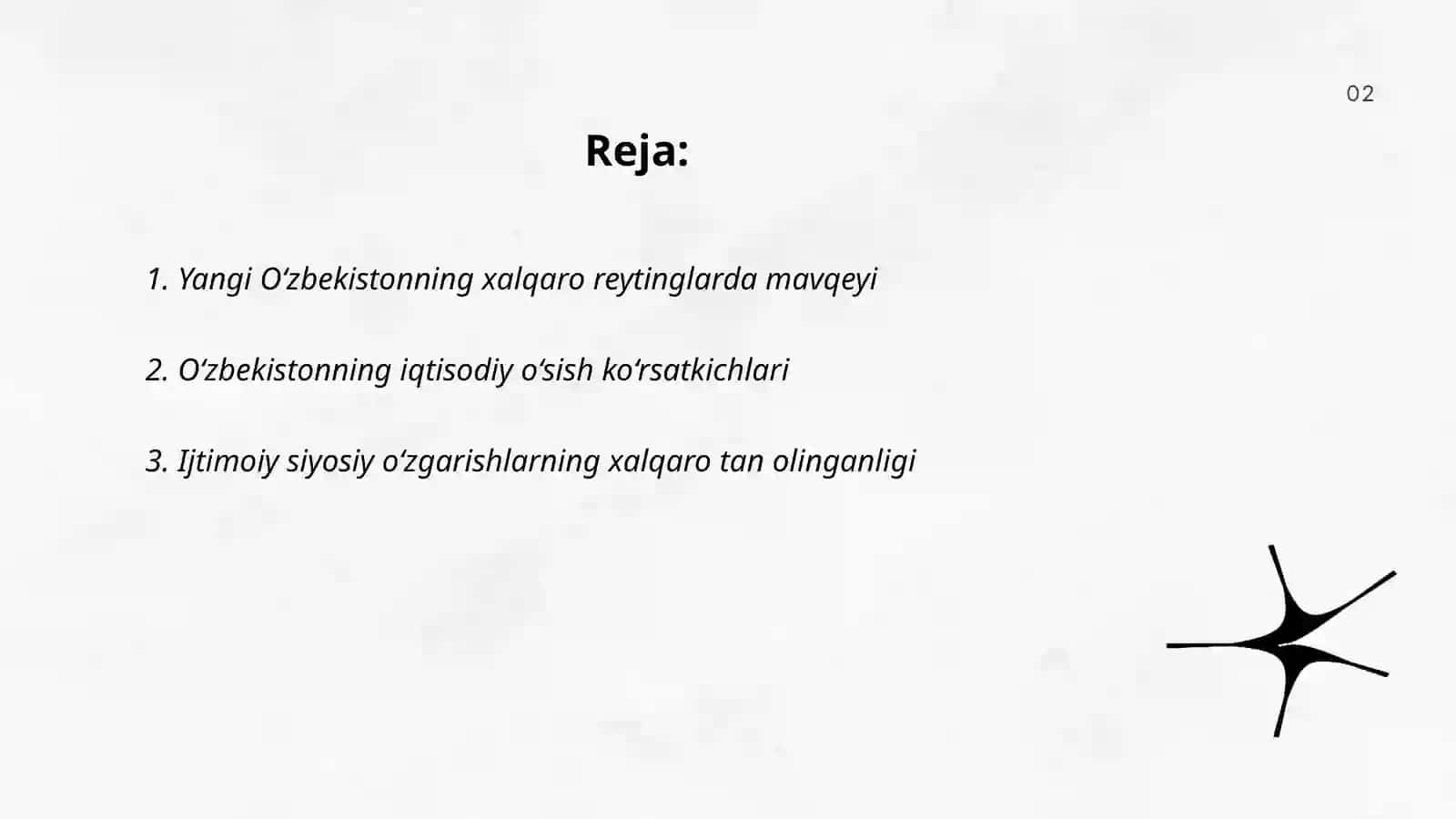 Yangi Oʼzbekistonning ijtimoiy siyosiy, iqtisodiy va madaniy hayotida roʼy berayotgan oʼzgarishlarning xalqaro indeks va reytinglarda aks etilishi 2
