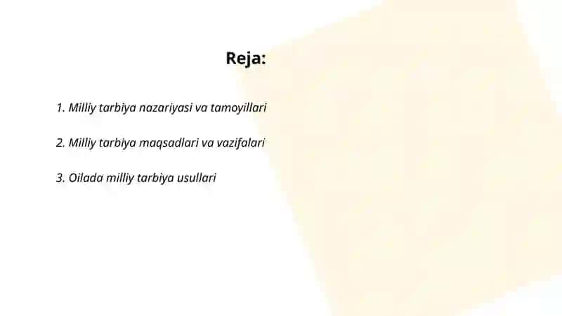 Milliy tarbiya yoʻnalishlari va milliy tarbiya usullari 2