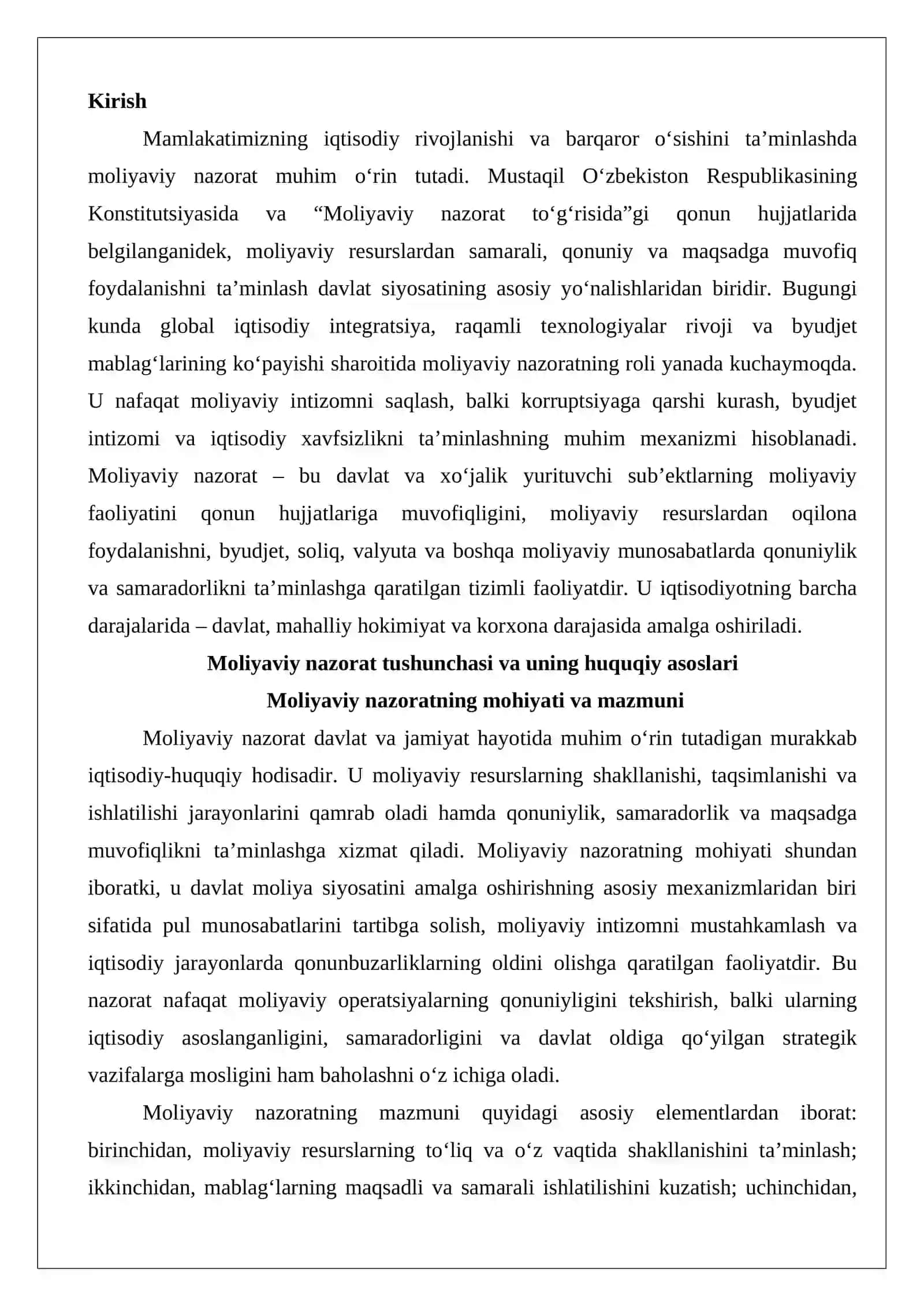 Moliyaviy nazoratning mazmuni, uning vazifalari va tamoyillari 2