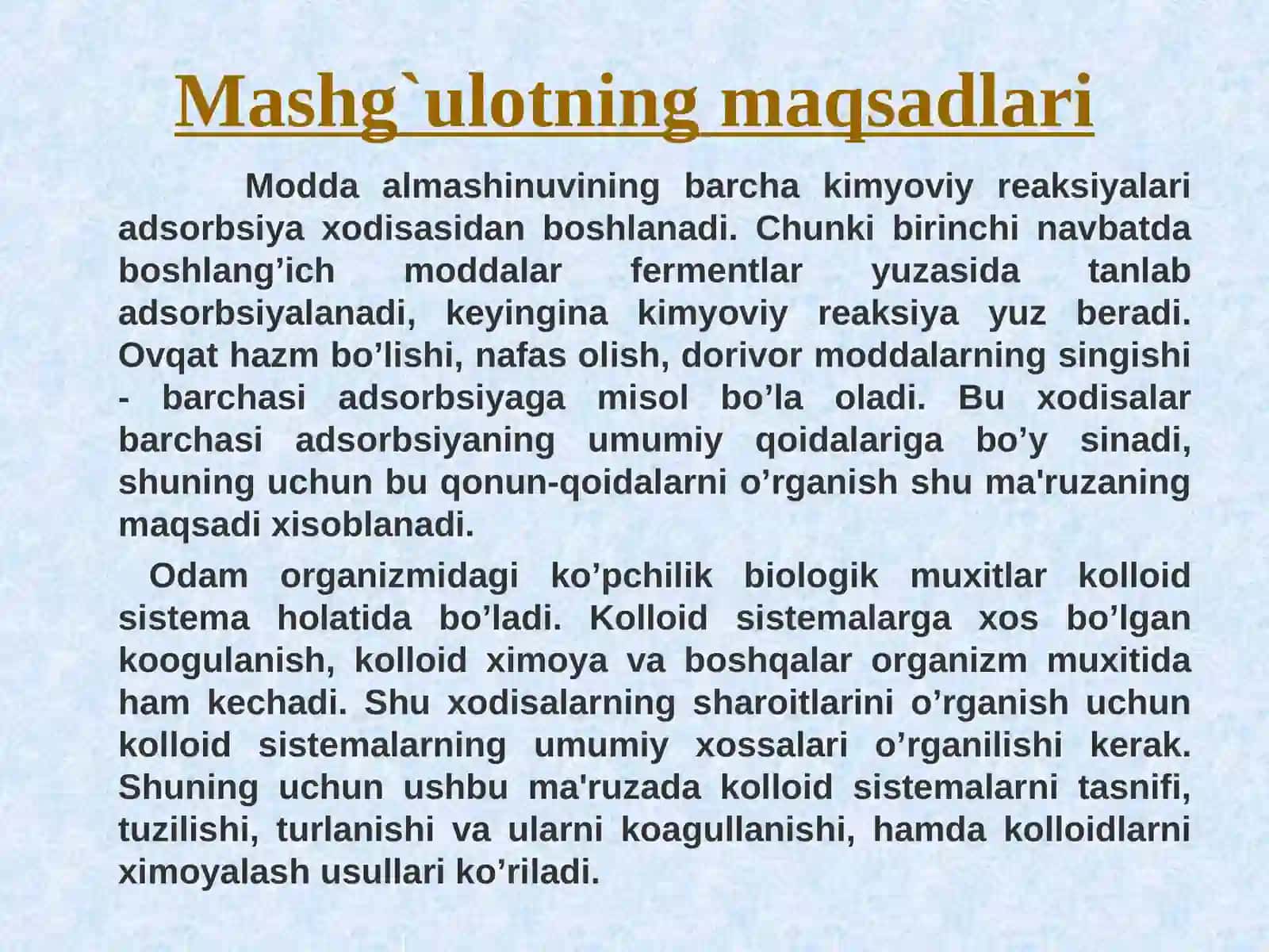 Sirt hodisalarining fizik-kimyosi 2