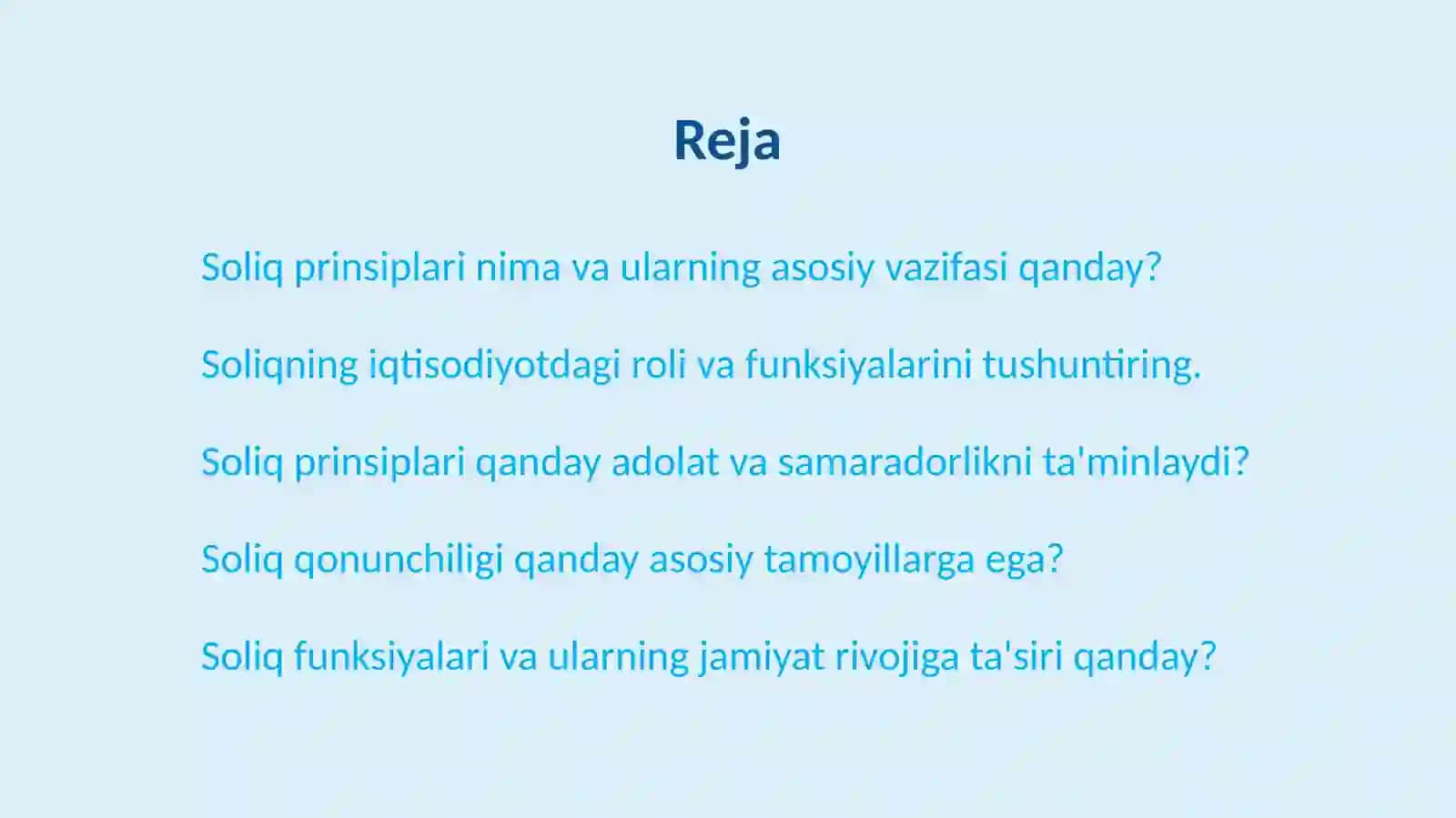 Soliq prinsiplari va funksiyalari 2