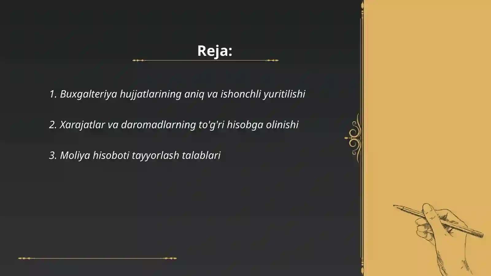 Buxgalteriya hisobiga qo’yilgan talablar 2
