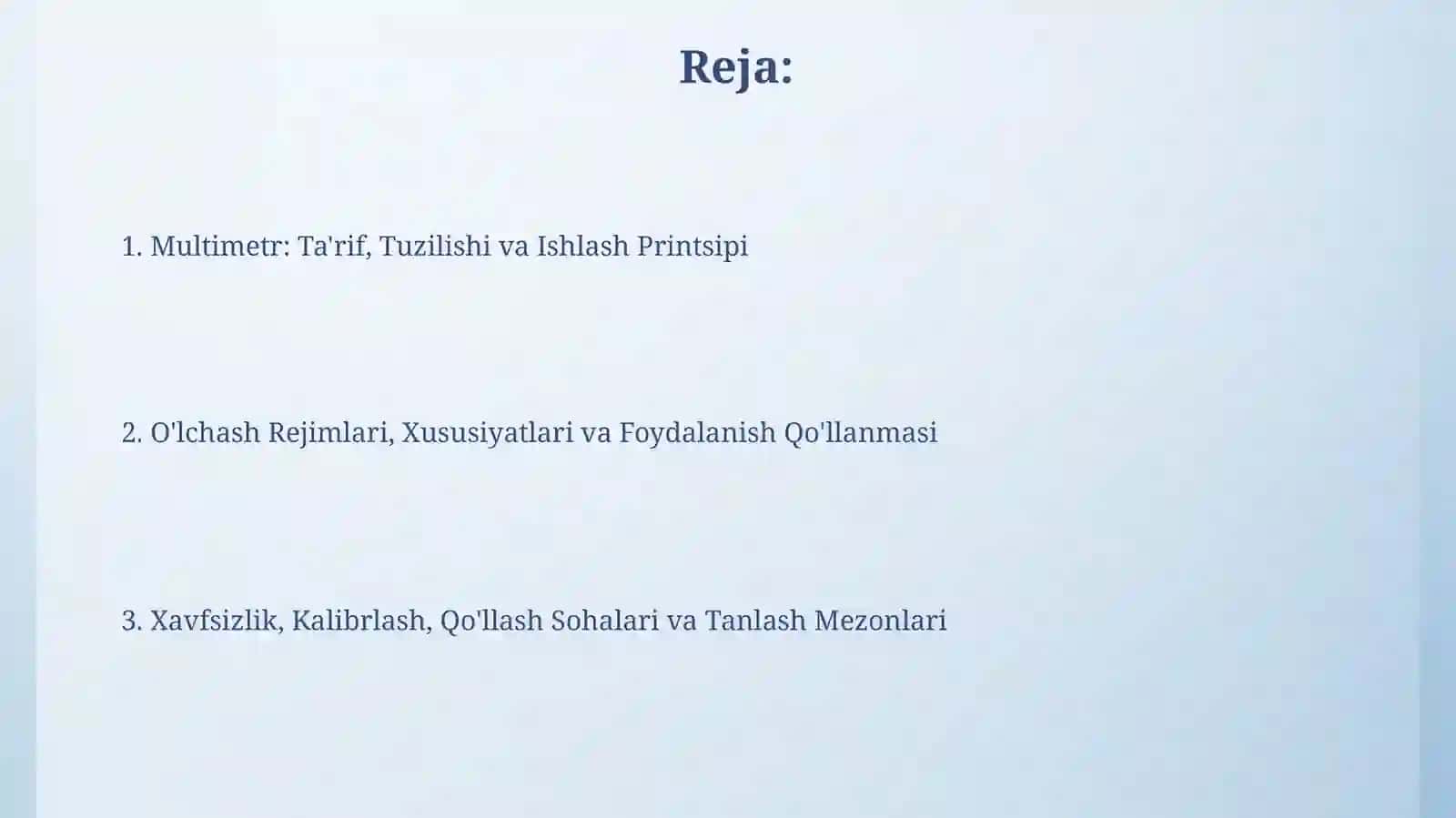 Multimetr(Raqamlio'lchashasbobi) 2