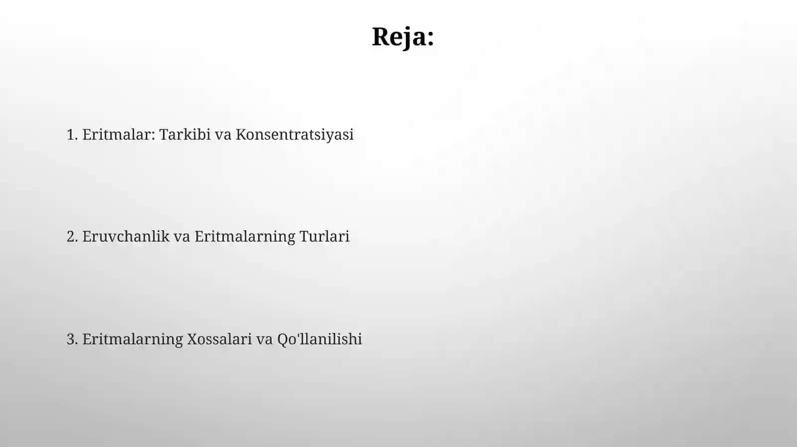 Eritmalar va ularning klassifikatsiyasi 2
