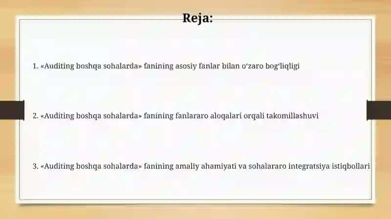 Boshqa tarmoqlarda audit 2
