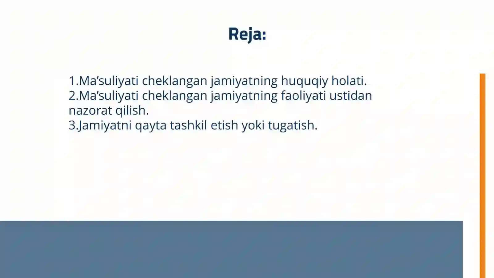 Masʼuliyati CHeklangan Jamiyat faoliyati ustidan nazorat 2
