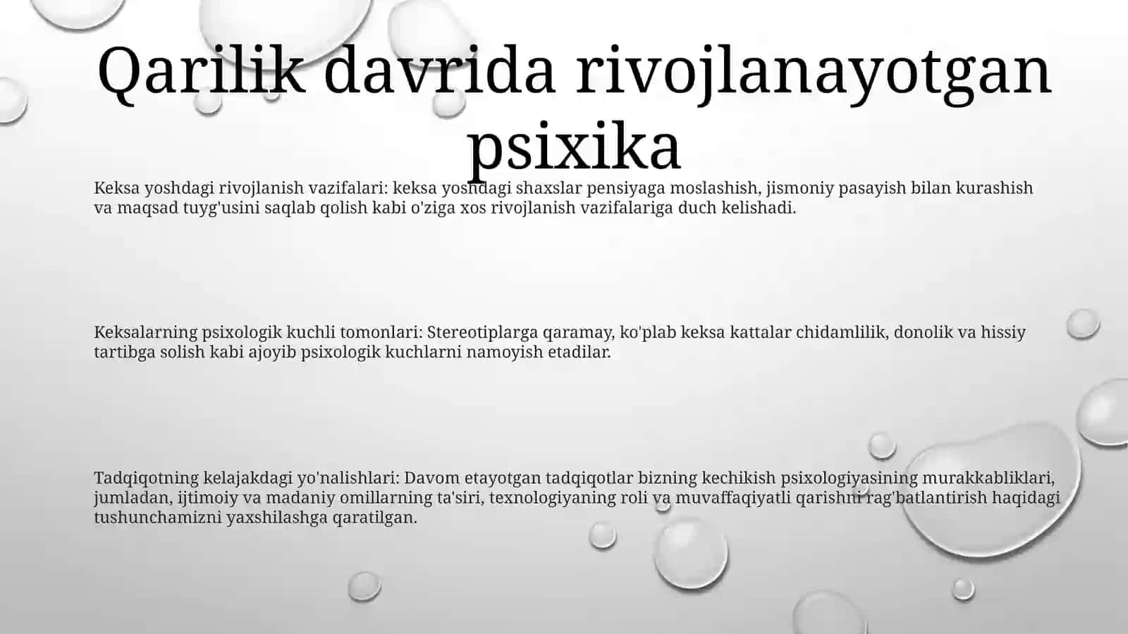 Qarilik Psixikasi 2
