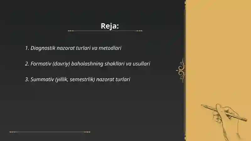 Diagnostik nazorat turlari va metodlari 2