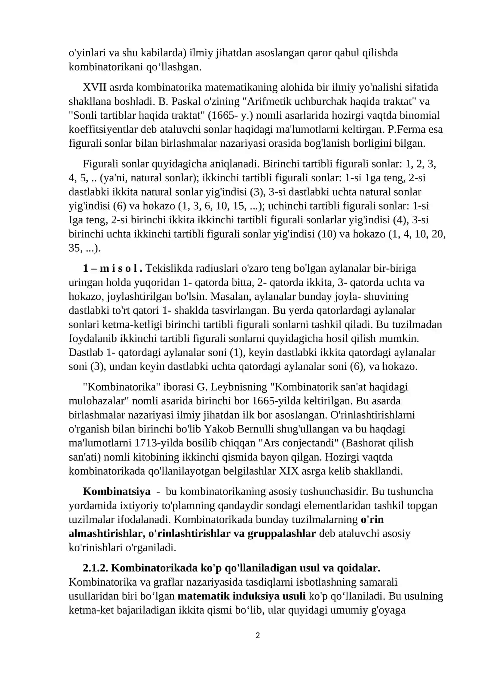 Kombinatorika haqida umumiy tushunchalar 2