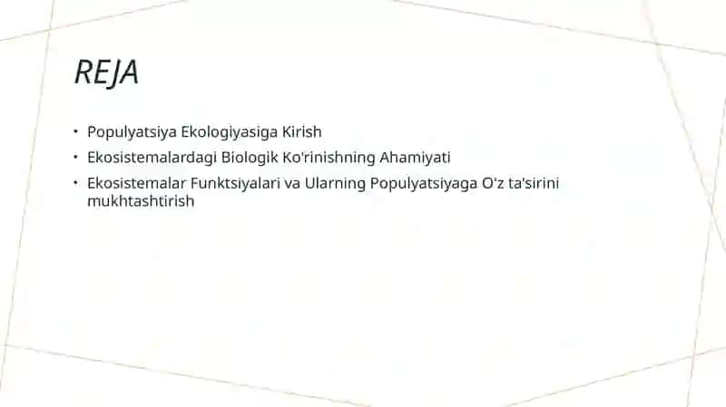 Populyatsiyalar Ekologiyasi 2