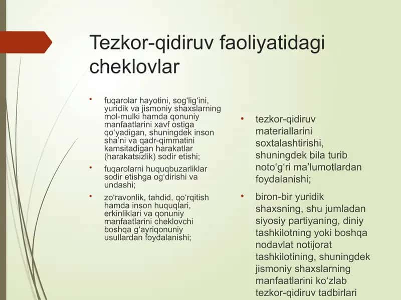 Tezkor-qidiruv faoliyati va uning cheklovlari 2