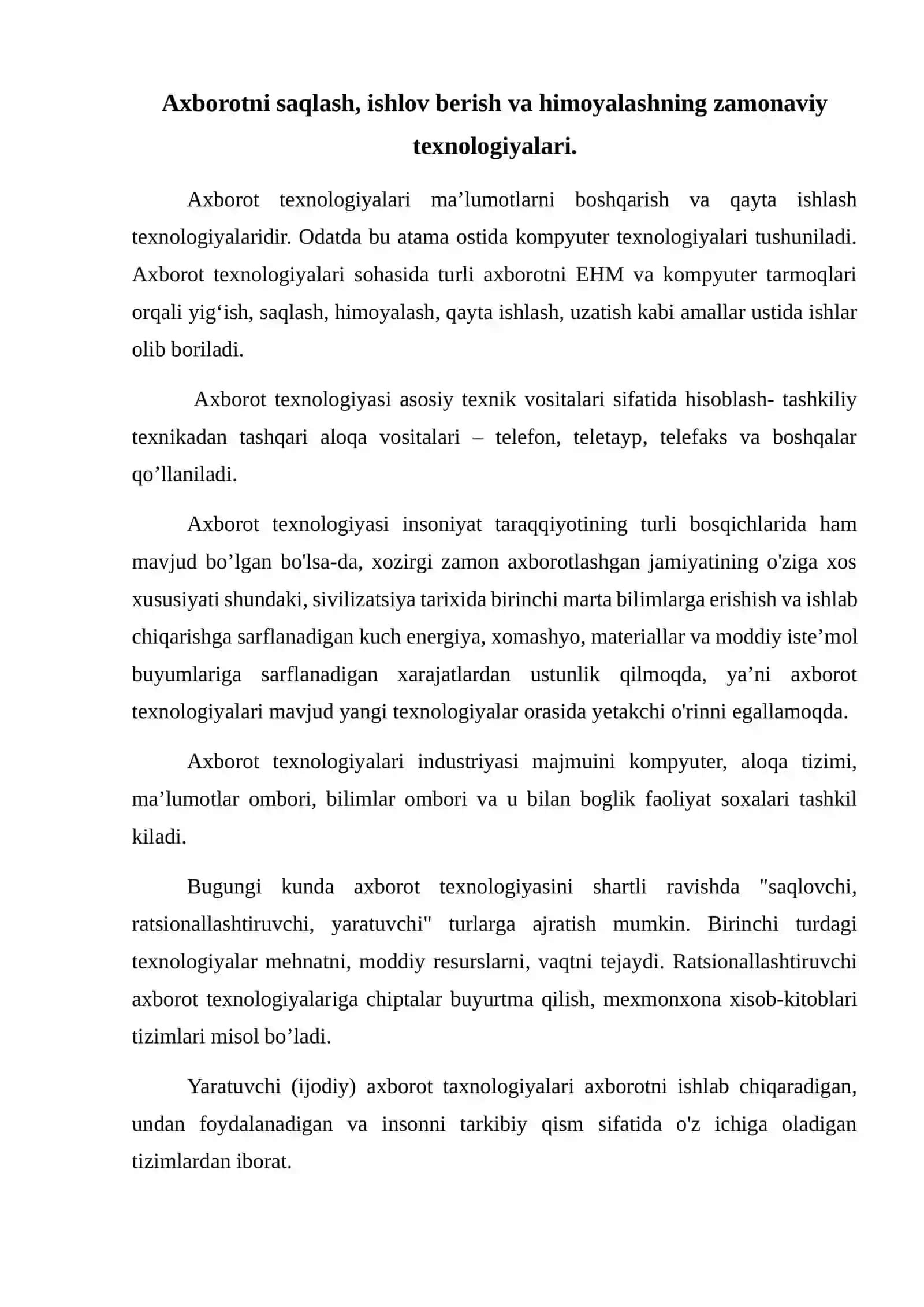 Axborotlarni himoyalashning texnik va dasturiy vositalari 2