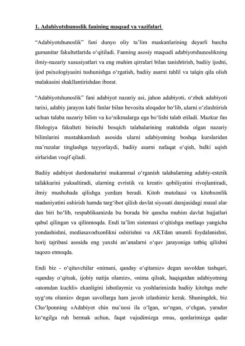 ADABIYOTSHUNOSLIKDA STRUKTURAL METOD IMKONIYATLARI 2