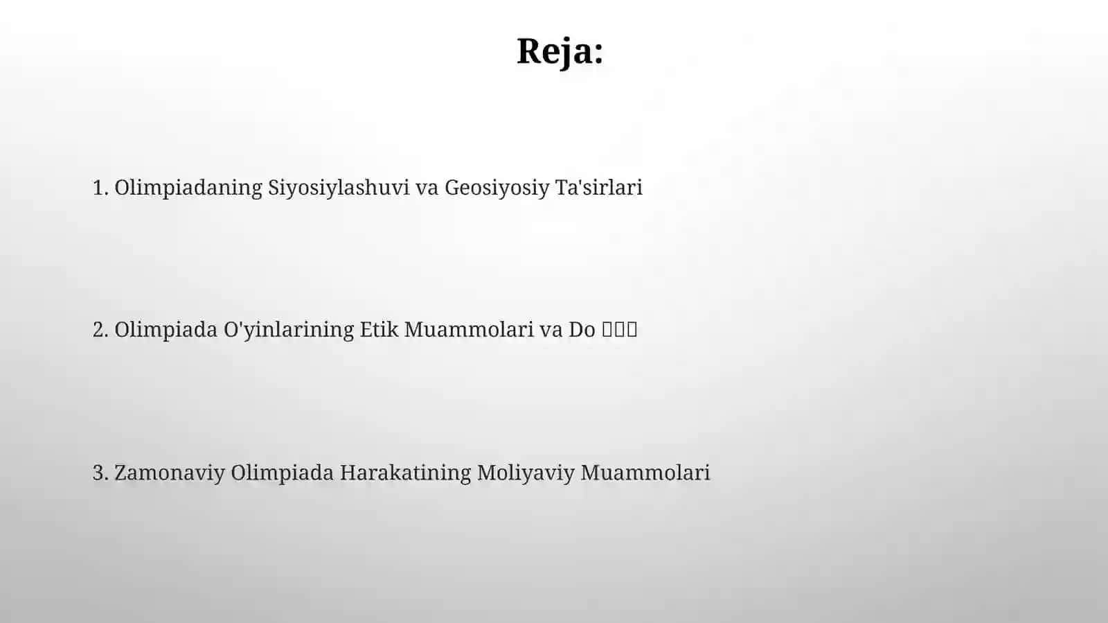 Zamonaviy Olimpiya harakatining dolzarb muammolari 2