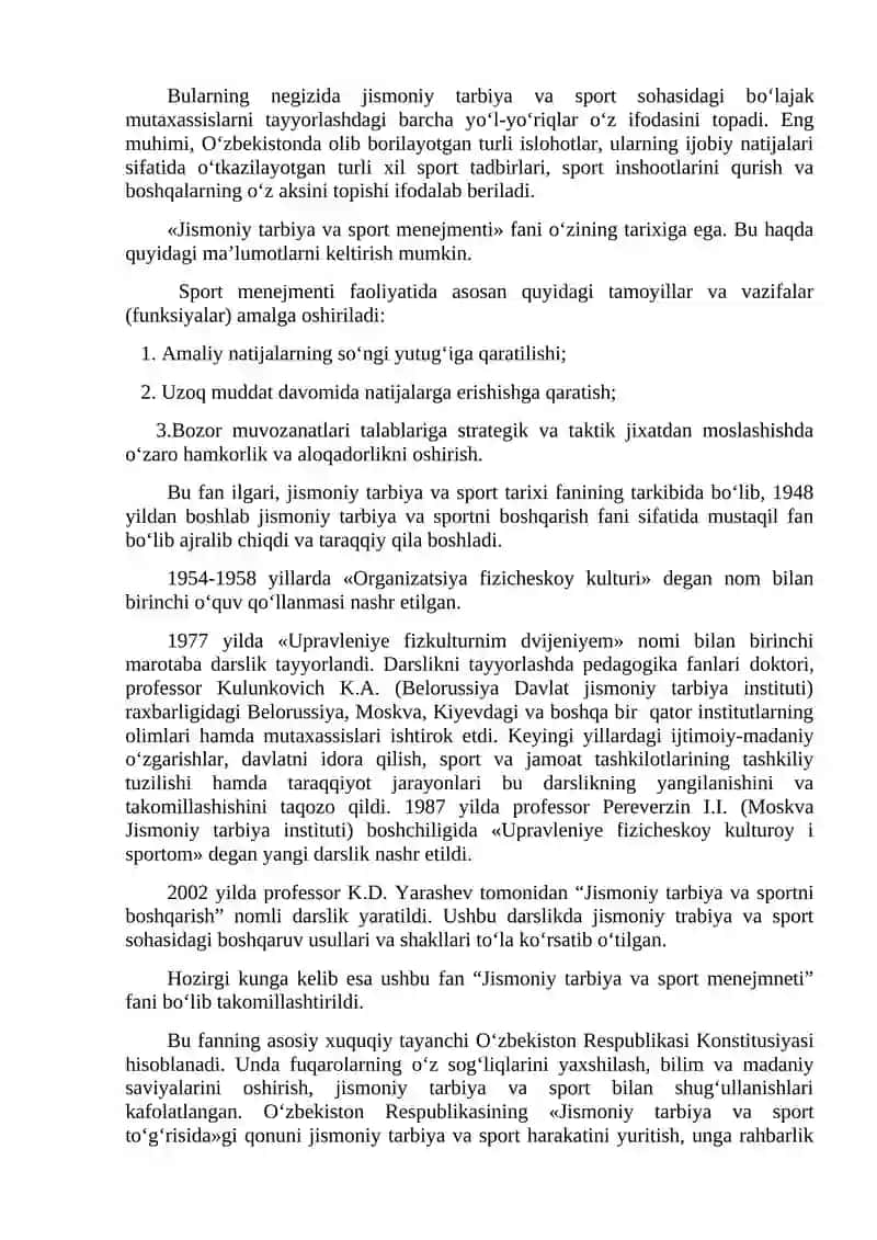 Jismoniy tarbiya va sport menejmenti 2