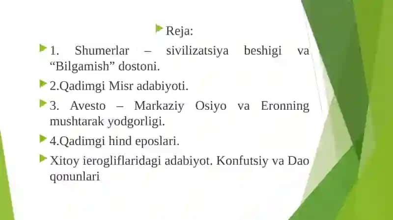 Qadimgi Sharq adabiyotining didaktik xususiyatlari 2