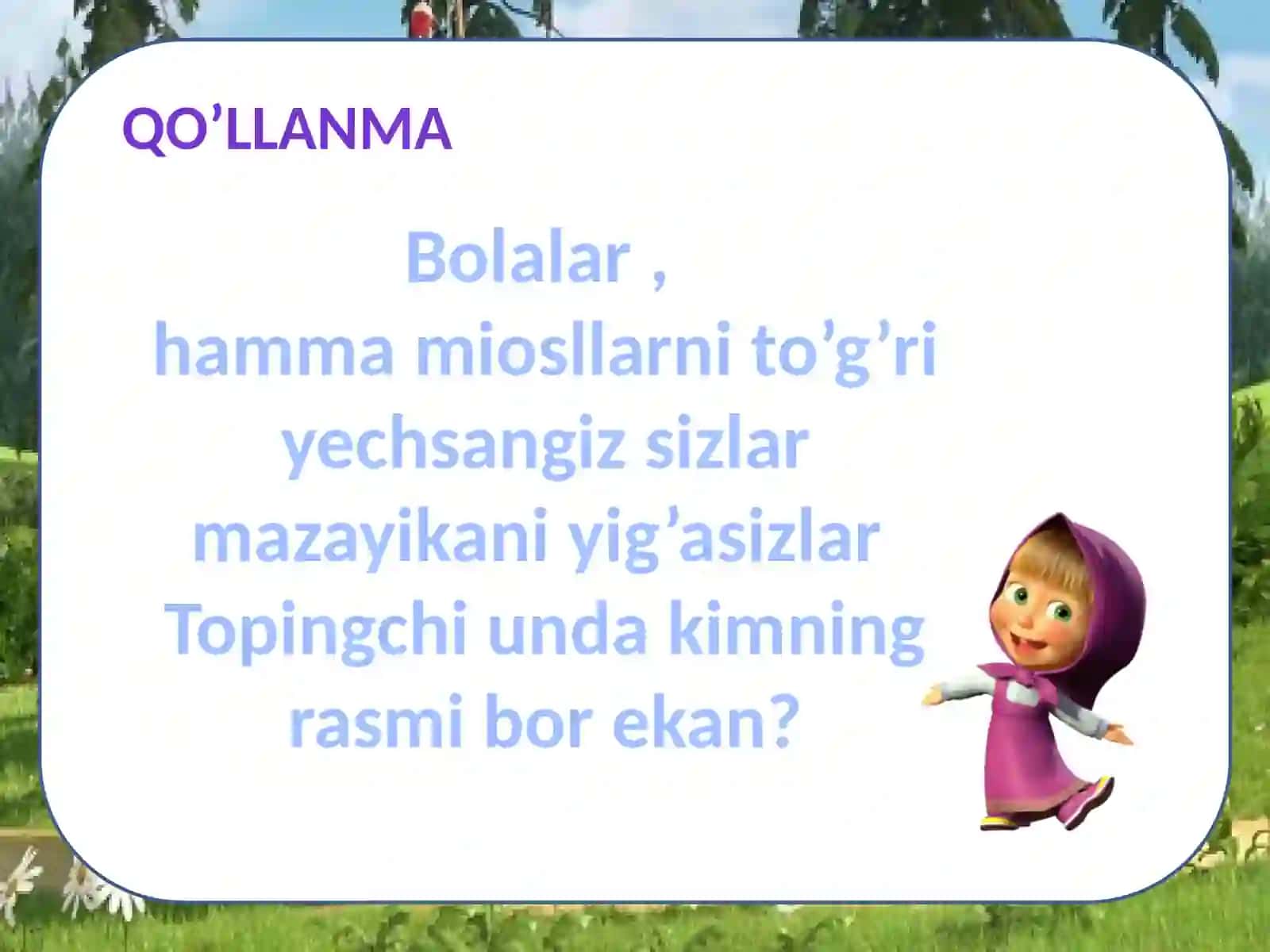 6 SINFLAR UCHUN O’NLI KASRLARDAN TReNAJOR Qo’llanma 2