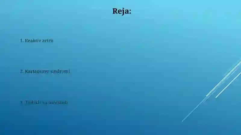 Reaktivar artrit va Kartagener sindromi 2