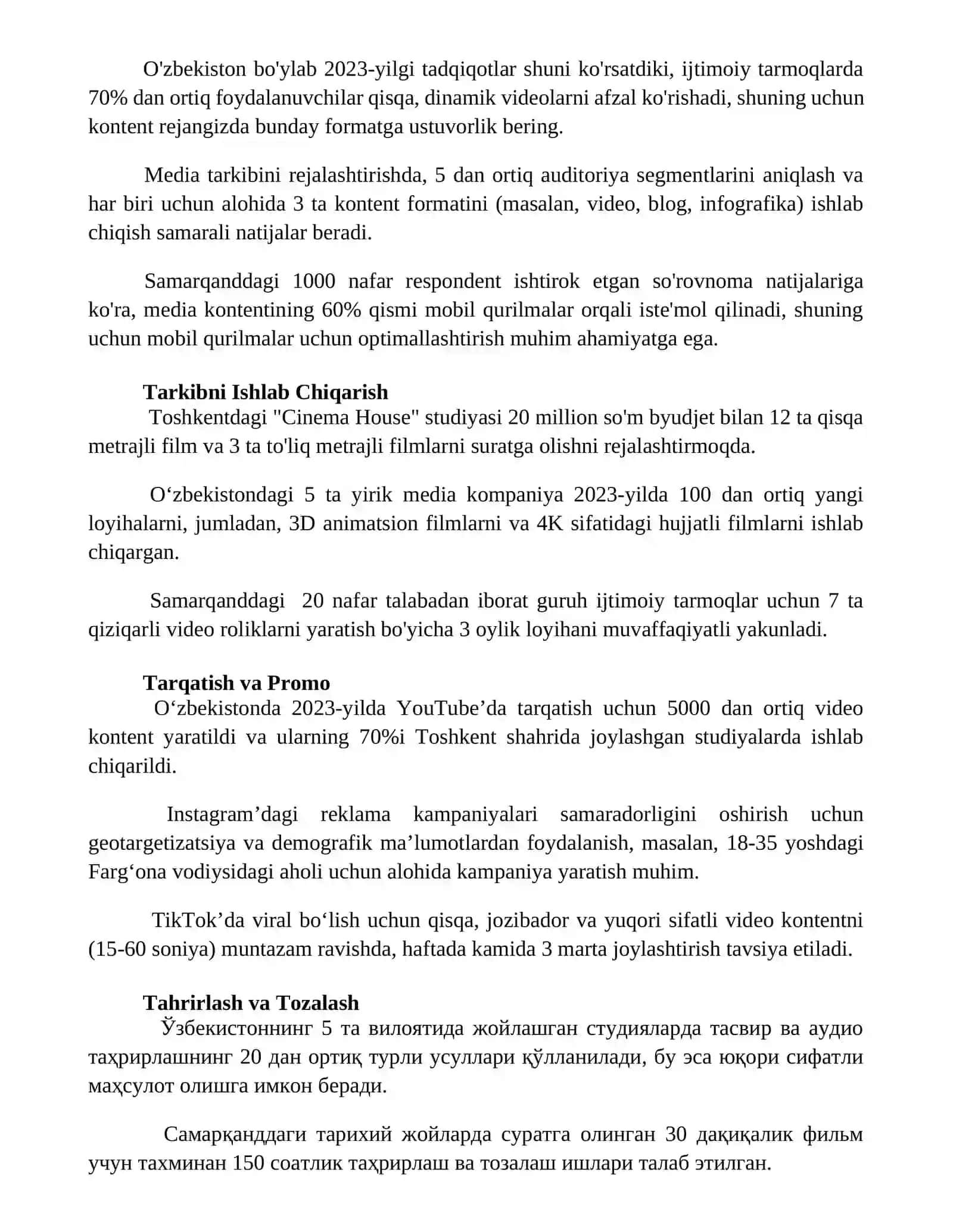 Media kontet yaratish 2