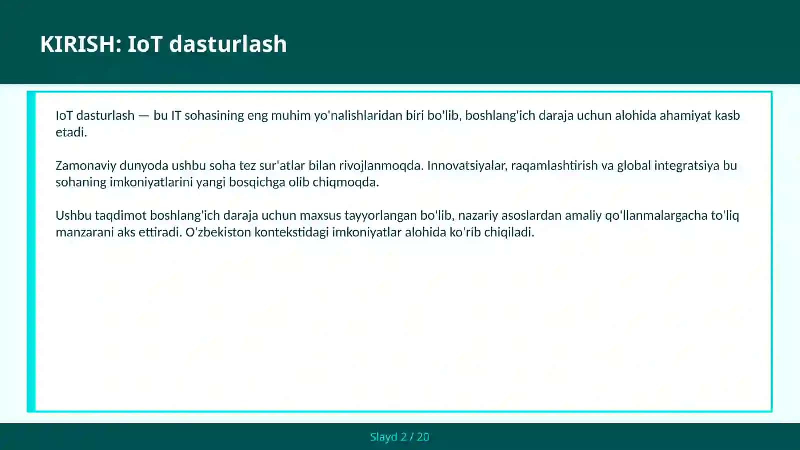 IoT Dasturlash 2