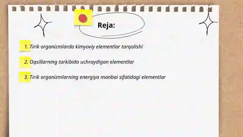 Tirik organizmlardagi kimyoviy elementlar va ularning ahamiyati 2