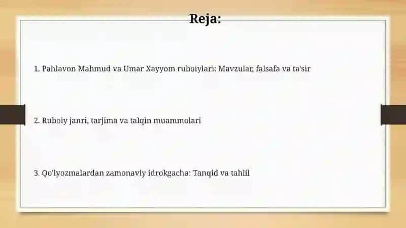 Pahlavon Mahmud va Umar Xayyom ruboiylari 2