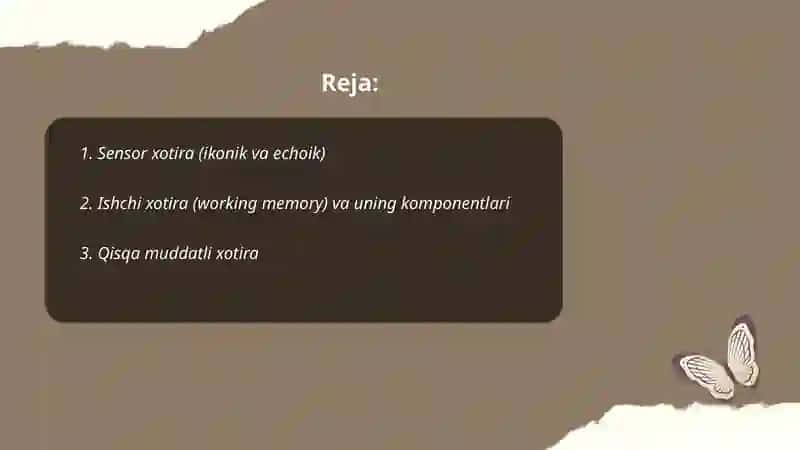 Xotira turlari va uning jarayonlari 2