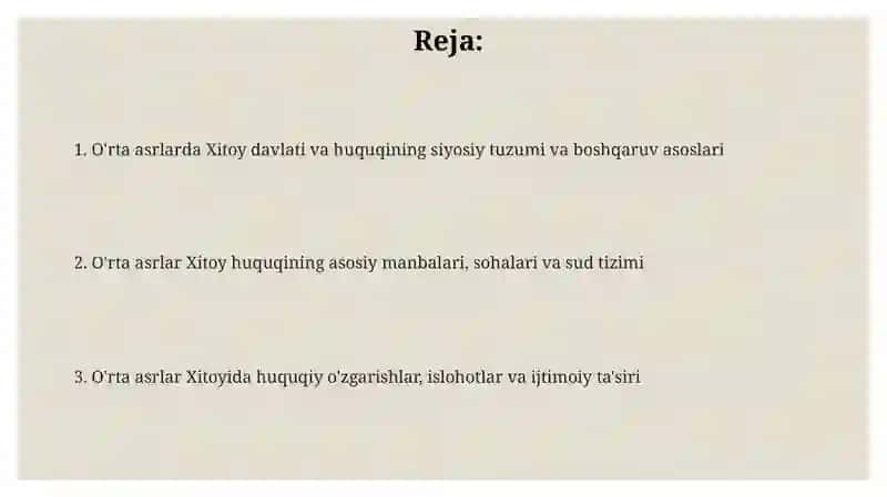 O'rta asrlarda Xitoy davlati va huquqi 2