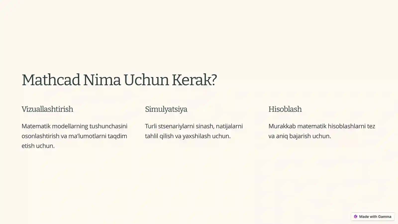 Mathcadda Dinamik Grafika 2
