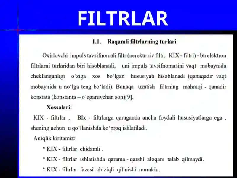 Signallarni filtrlashtirish 2