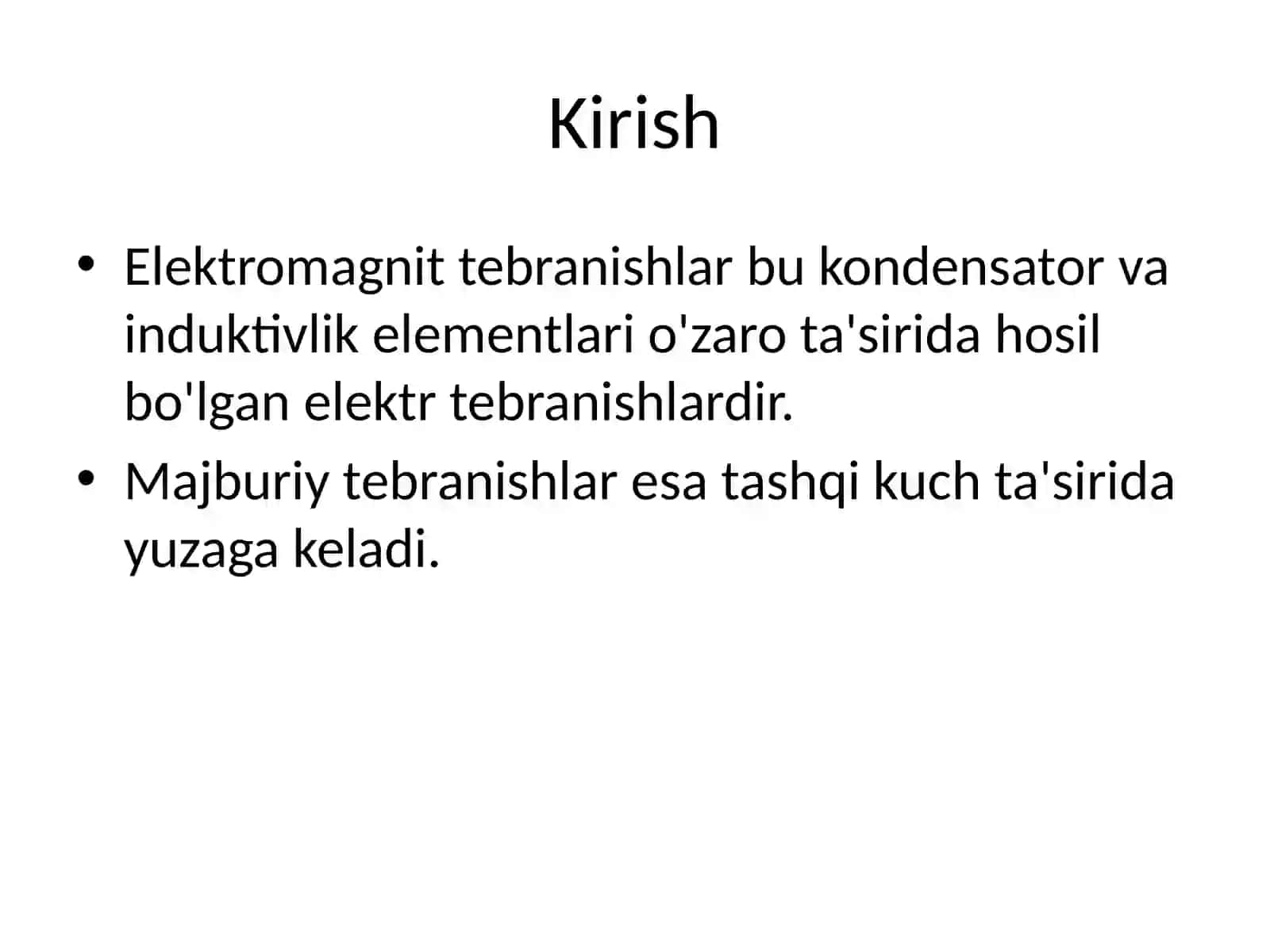 Majburiy Elektromagnit Tebranishlar 2
