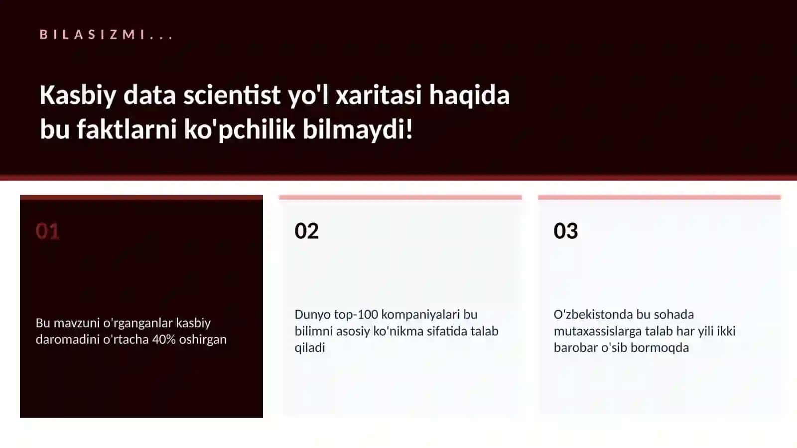 Kasbiy data scientist yo'l xaritasi 2