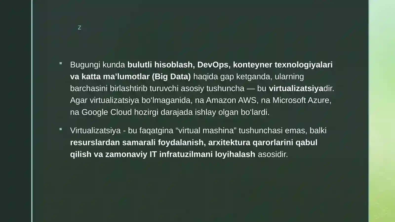 Virtualizatsiya tushunchasi va turlari 2