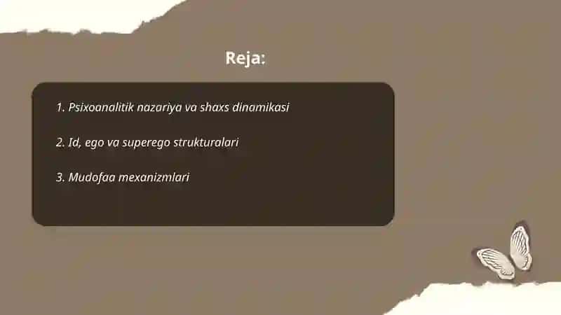 Psixoanalitik nazariya va shaxs dinamikasi 2