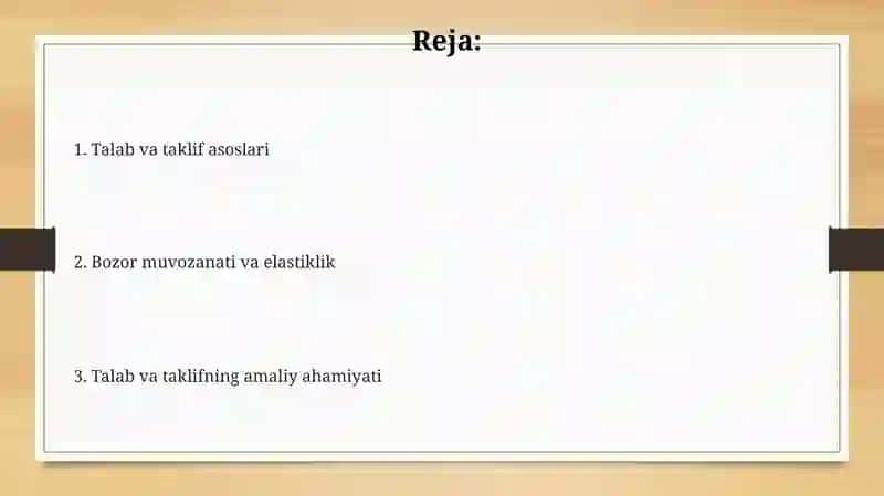 Talab va taklif asoslari 2