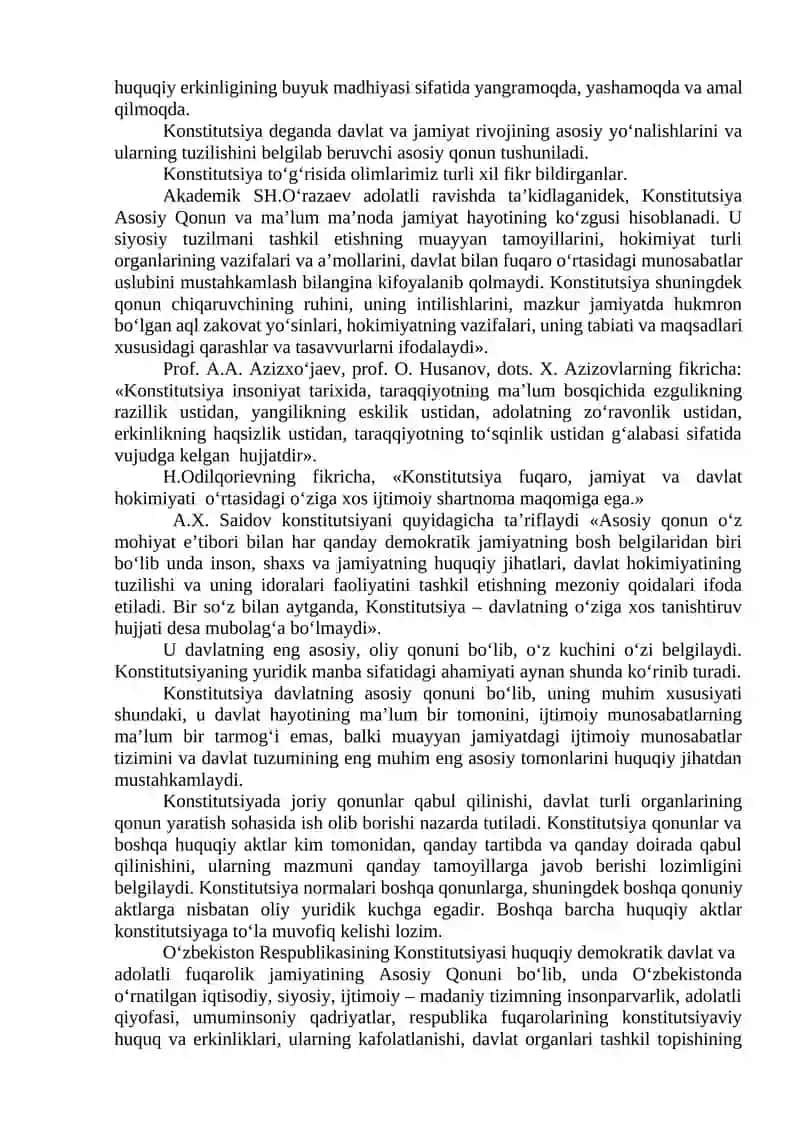 O‘ZBEKISTON RESPUBLIKASI KONSTITUTSIYASI 2