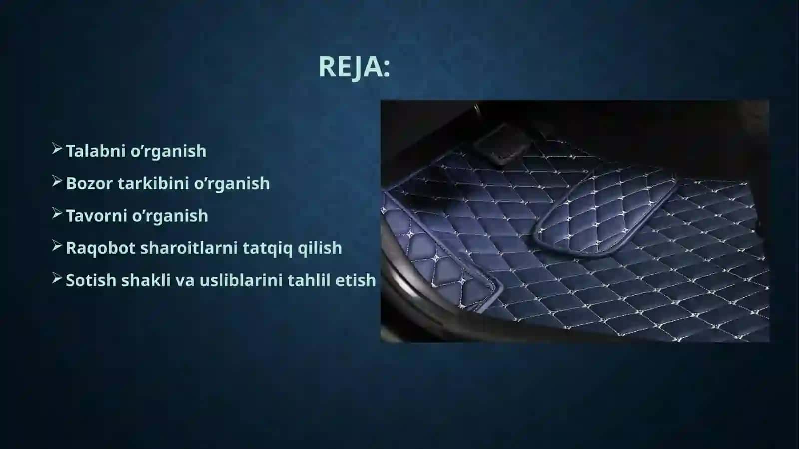rejaAvtomabel gilamchalarini ishlab chiqarish 2