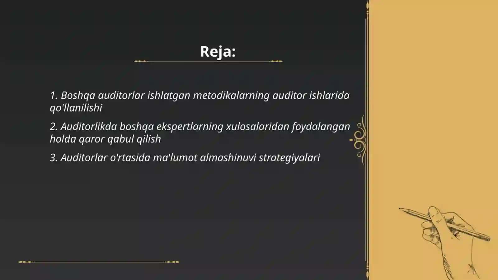 Boshqa auditorlar yoki ekspertlarning materiallaridan foydalanish 2