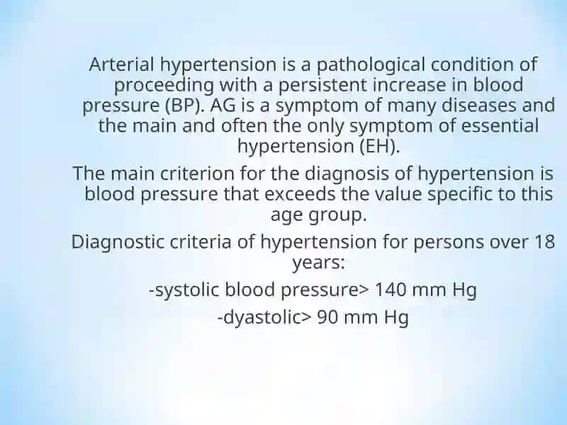 Differential diagnosis of arterial hypertension, therapy, emergency help and prevention 2