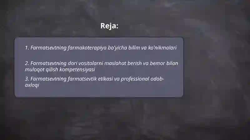 Farmatsevtning kasbiy kompetentligi 2