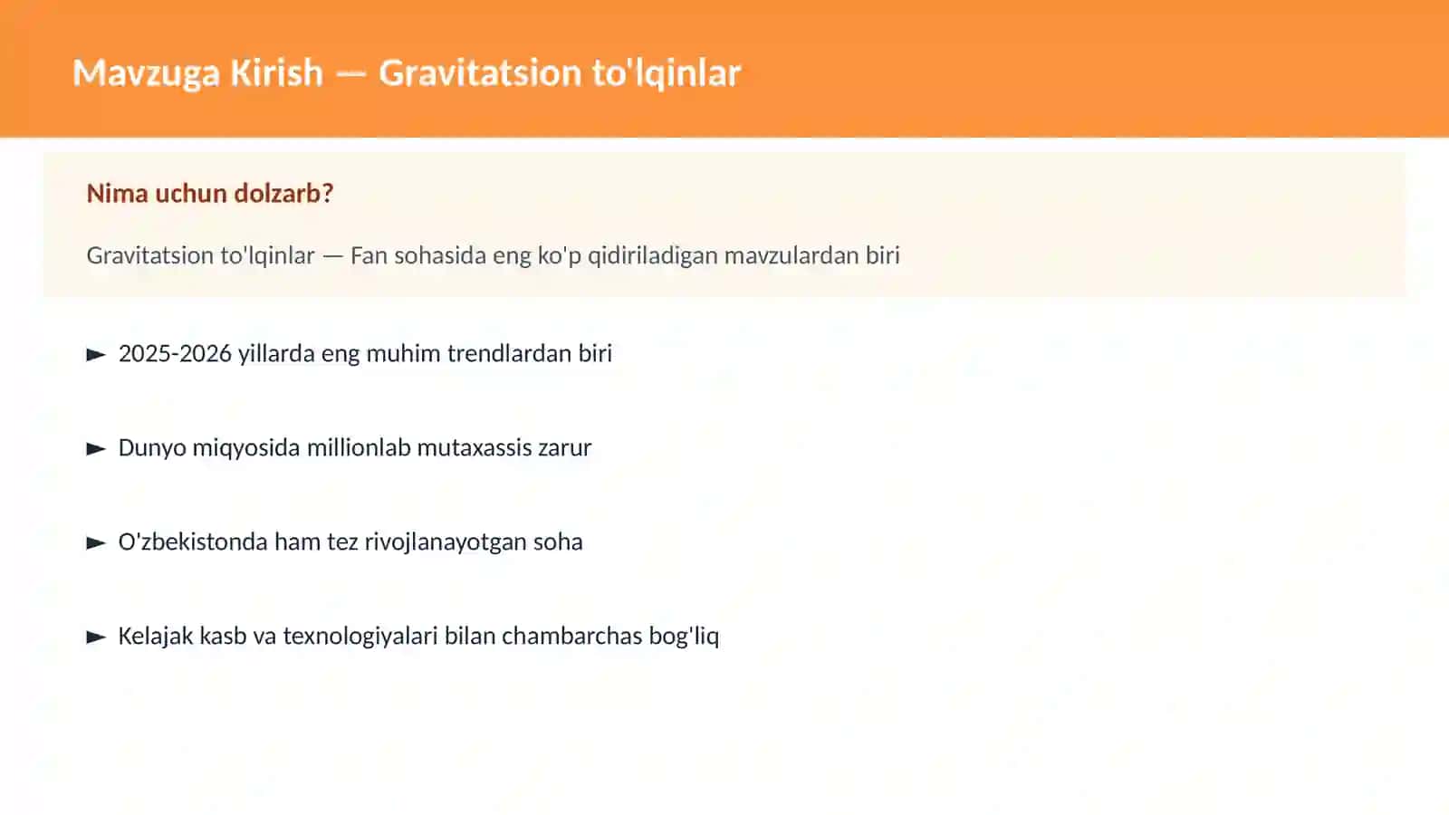 Gravitatsion to'lqinlar 2