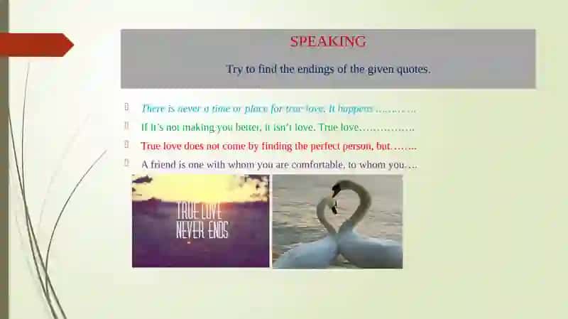 Lesson FiveCharacter and PersonalityTrue Love 2