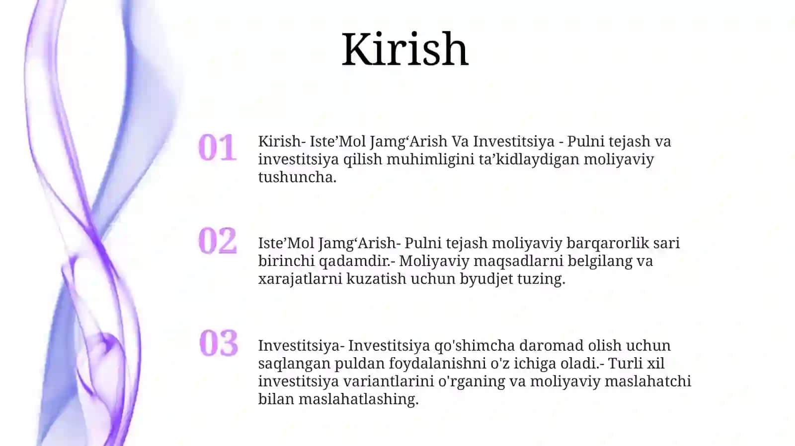 IsteʼMol JamgʻArish Va Investitsiya 2