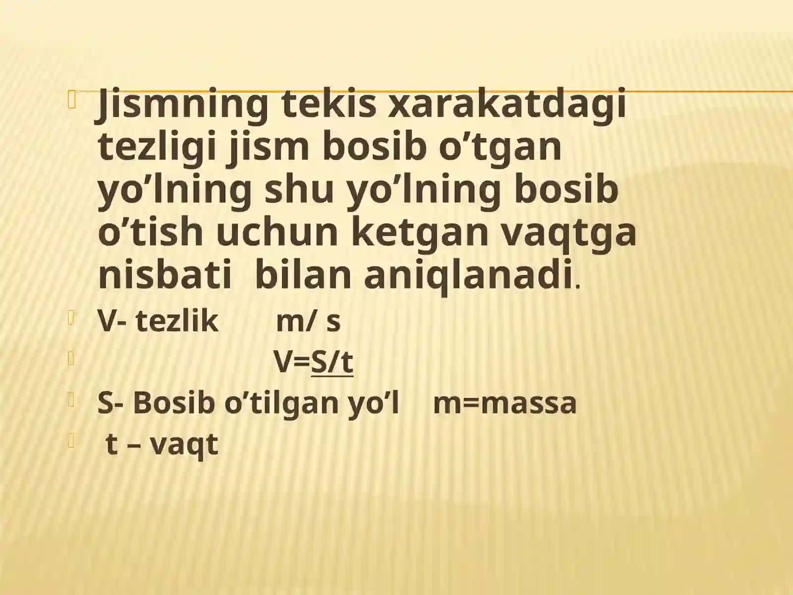 Jism xarakatining tezligi 2