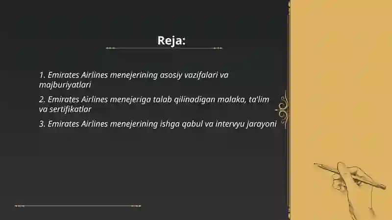 Emirates Airlines menejeri 2