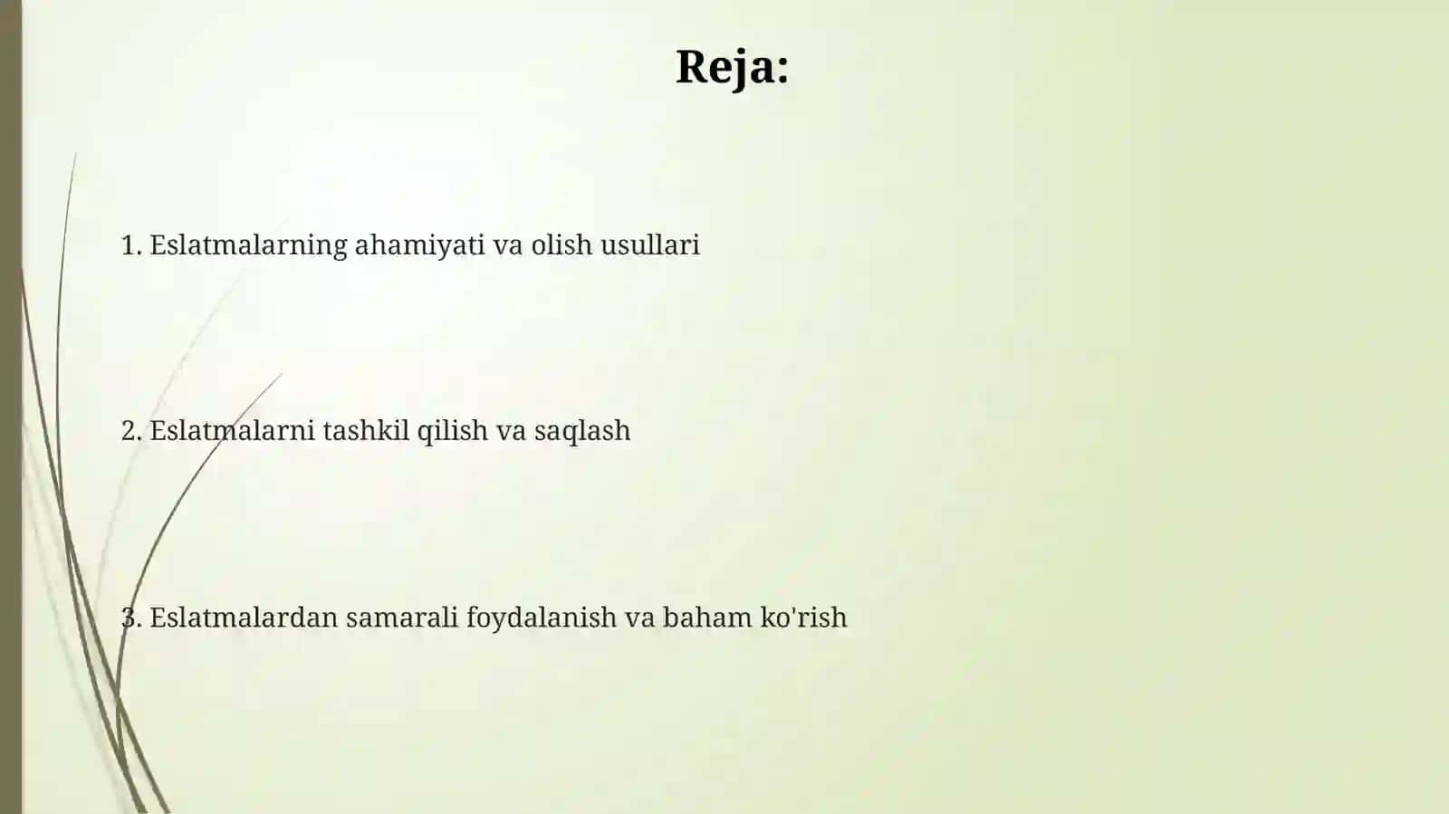 Eslatmalar bilan ishlash note 2