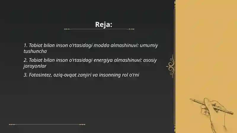 Tabiat bilan inson oʻrtasidagi modda almashinuvi 2