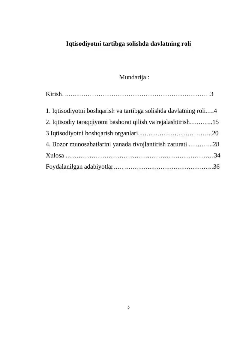Iqtisodiyotni tartibga solishda davlatning roli 2