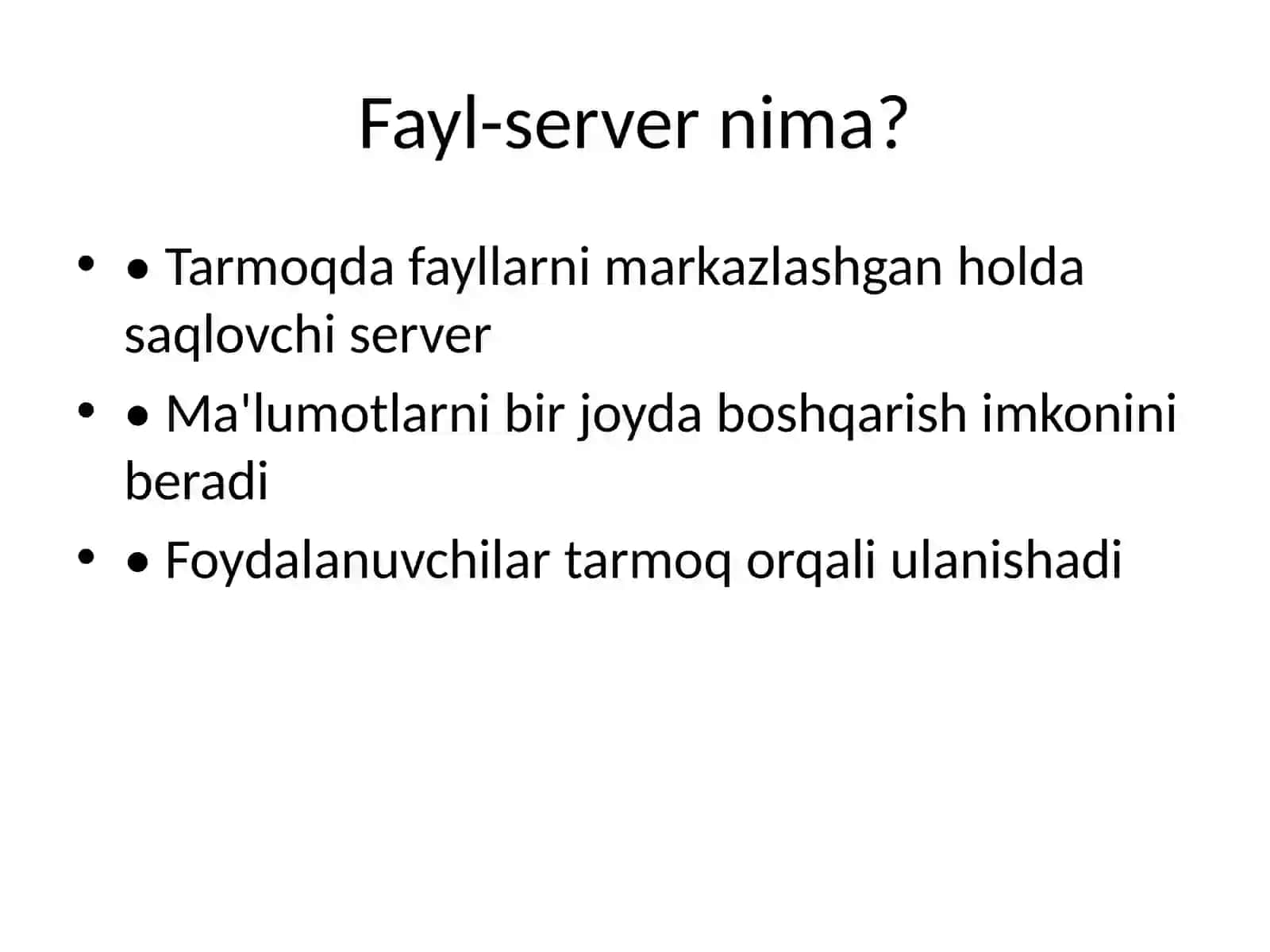 Tarmoq texnologiyalari bo‘yicha taqdimot 2
